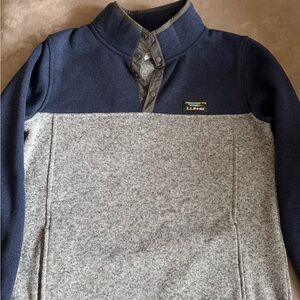L.L. Bean Boys Blue and Gray Crewneck Sweater